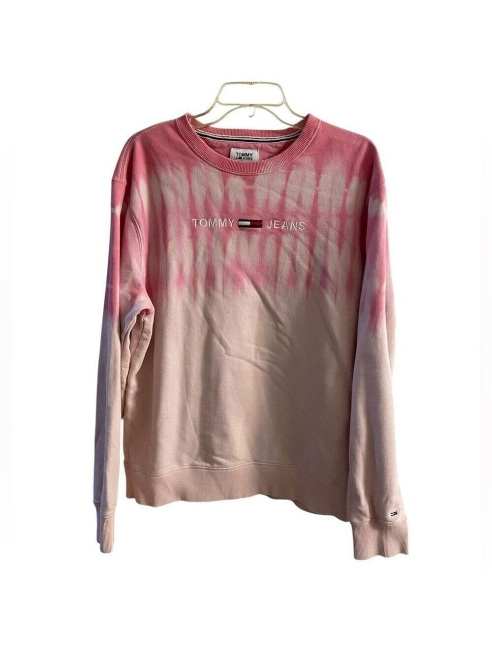 Tommy Jeans Pink Tie Dye Crewneck Sweatshirt Men Medium